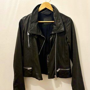 All Saints Belvedere Leather Biker Jacket US 6